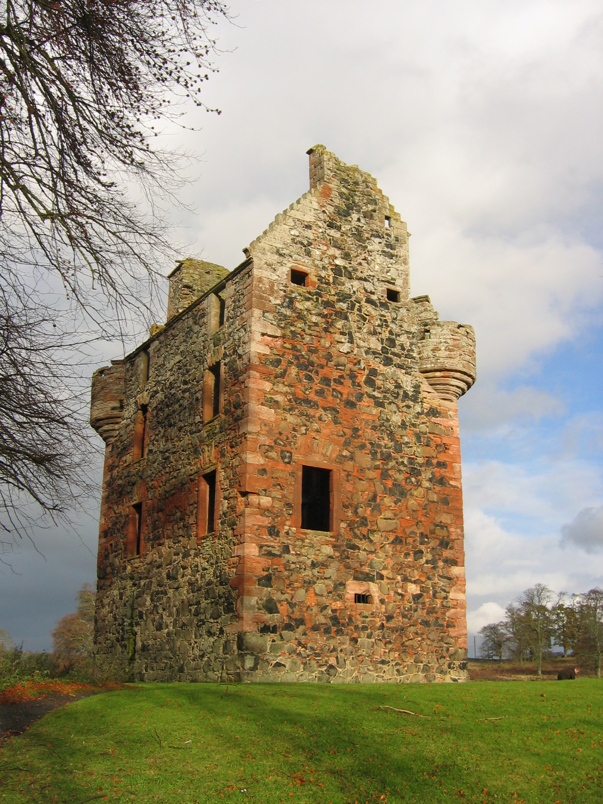 Torre Greenknowe en Escocia