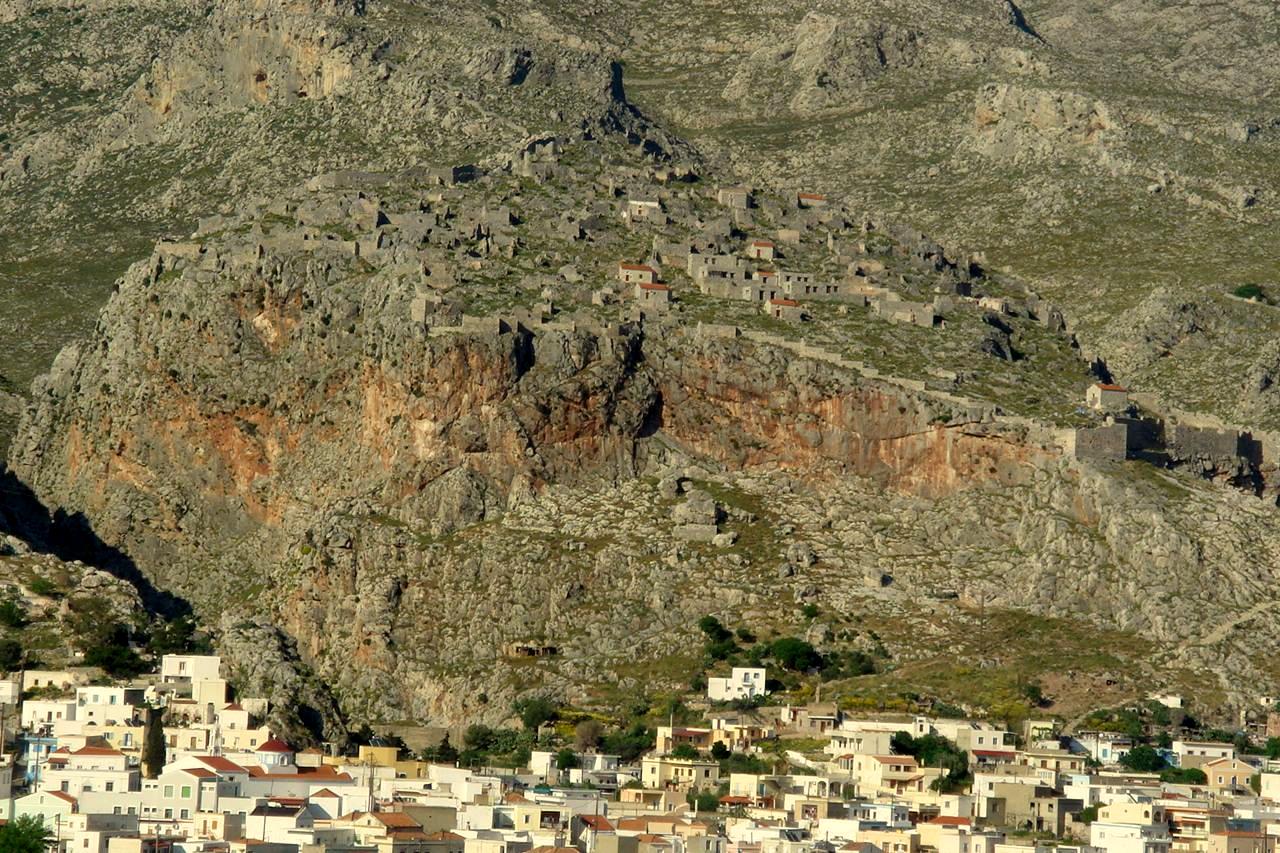 Castle of Chora of Kalymnos in Greece