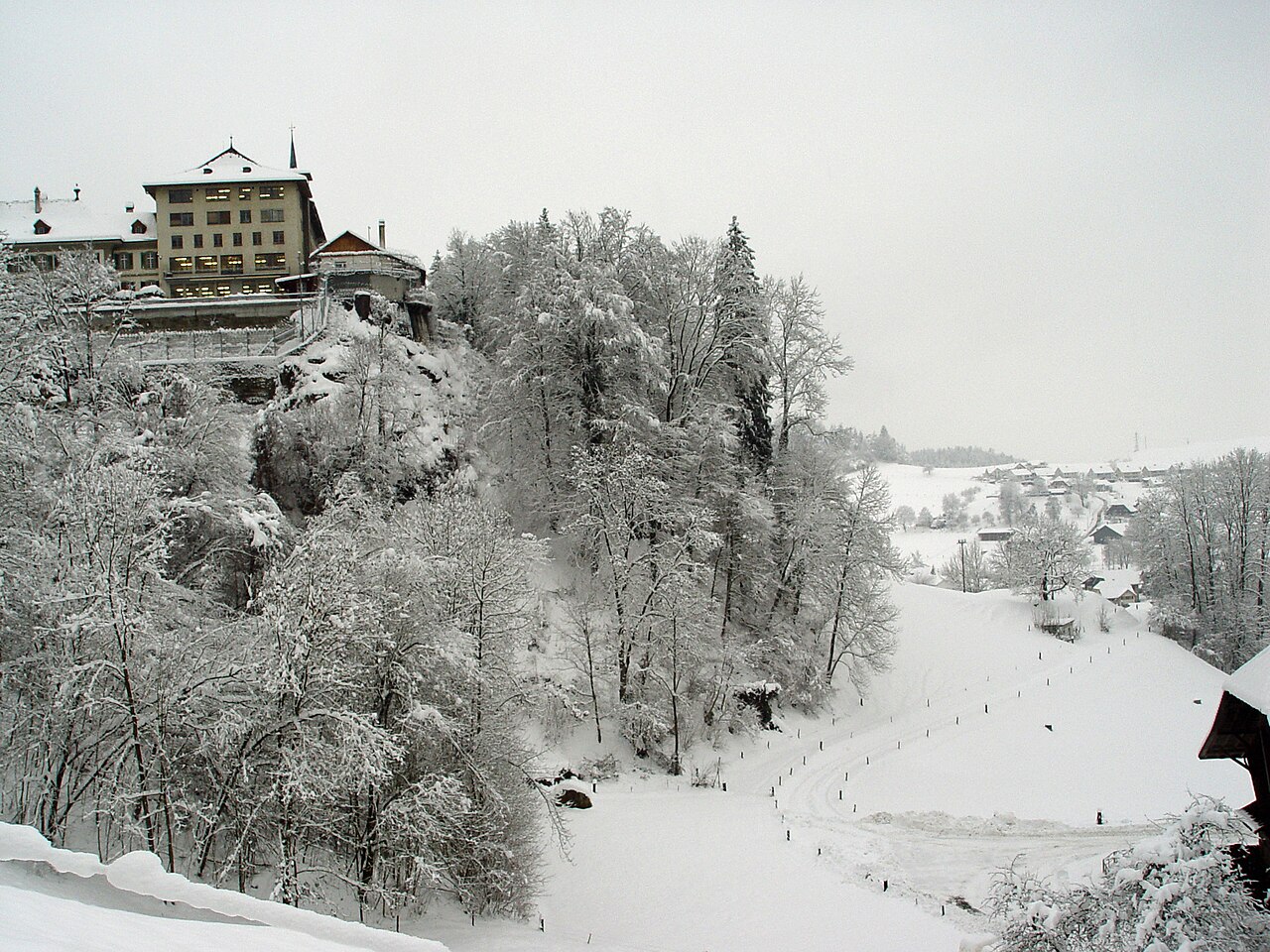 Thorberg Castle with outbuildings in Switzerland