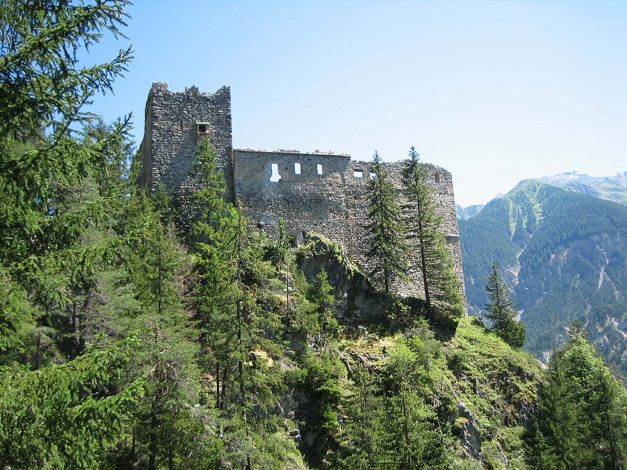 Belfort castle ruin in Switzerland