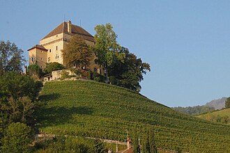 Schloss Chatelard mit Springbrunnen